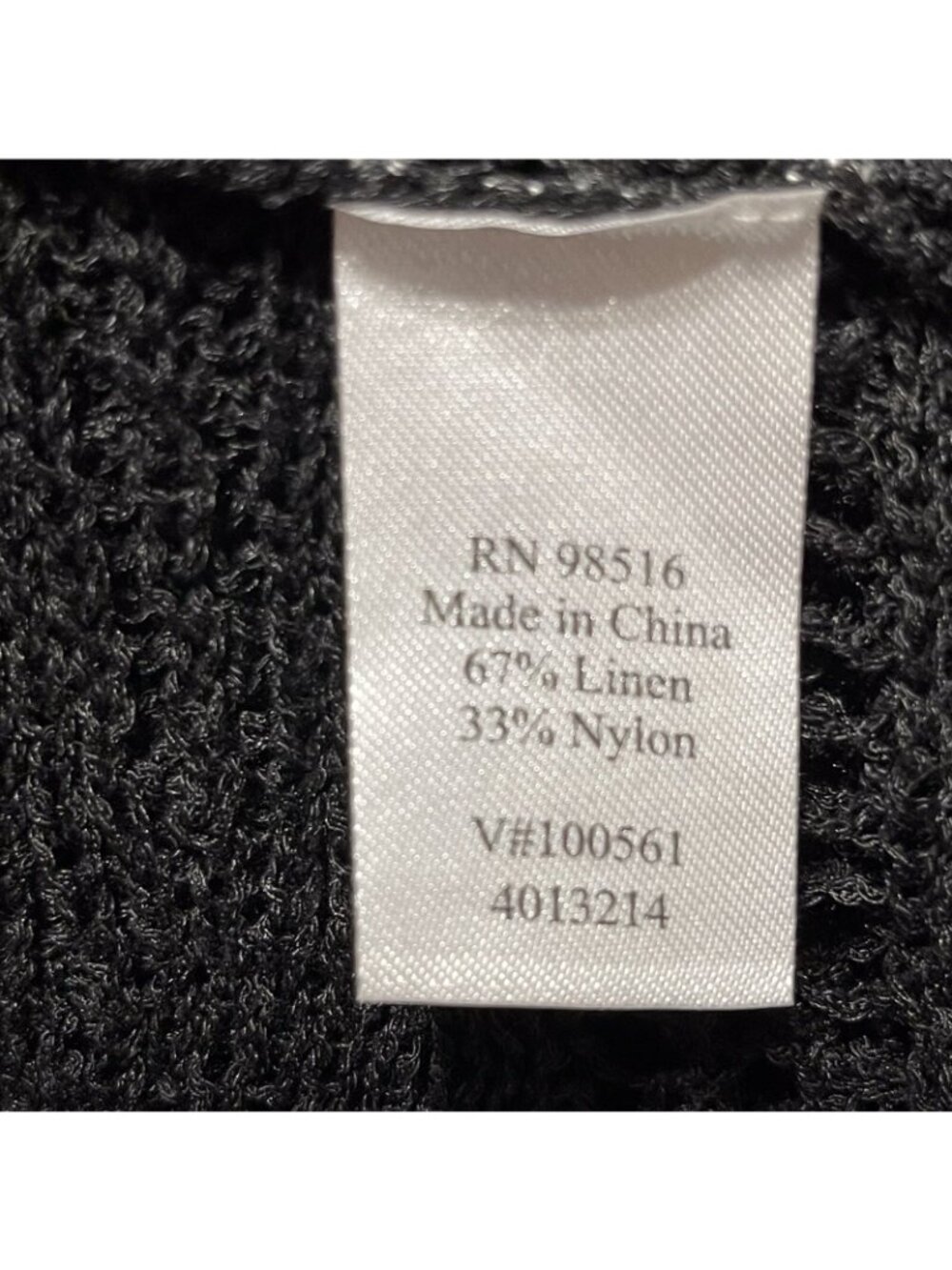 Coldwater Creek Black Open Knit Short Sleeve Top Linen Blend M 10-12 - Picture 6 of 8